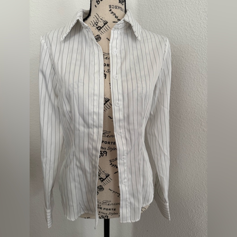 SHEIN Black and White Striped Shirt